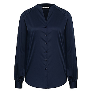 Satin Shirt Bluse Satingewebe Langarm