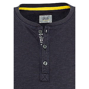 Henley Shirt mit kurzem Arm aus reiner Baumwolle