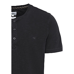 Henley Shirt mit kurzem Arm aus reiner Baumwolle